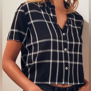 Lottie Moss women plaid crop shirt